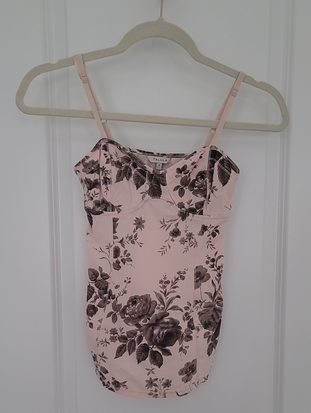 Aritzia Talula - Light Pink Floral Bustier Cami